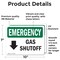 Signmission Gas Shutoff (Down Arrow) With Symbol, 10 in W x Rectangle, Vinyl Decal OS-2PACK-EM-D-710-L-10387 - alternate 4